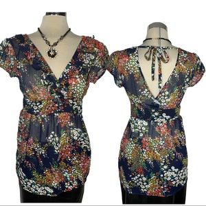 SMART SET  Gorgeous Designed Floral Multicolour Beautiful Blouse Size SP